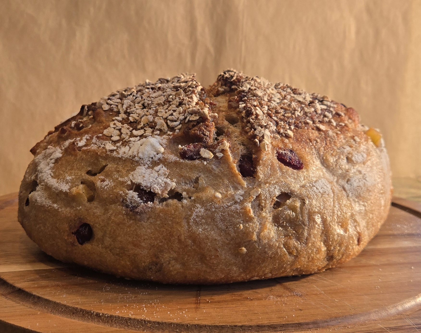 Apple-Cranberry Streusel sourdough loaf